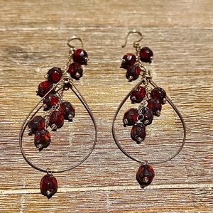 Sterling silver 18k gold plated, quartz earrings.